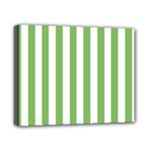 Vertical Stripes - White and Dollar Bill Green Canvas 10  x 8  (Stretched)