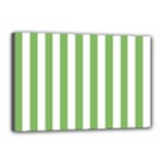 Vertical Stripes - White and Dollar Bill Green Canvas 18  x 12  (Stretched)