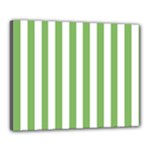 Vertical Stripes - White and Dollar Bill Green Canvas 20  x 16  (Stretched)