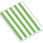 Vertical Stripes - White and Dollar Bill Green Large Memo Pads