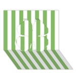 Vertical Stripes - White and Dollar Bill Green Clover 3D Greeting Card (7x5)