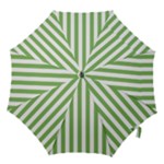 Vertical Stripes - White and Dollar Bill Green Hook Handle Umbrella (Medium)