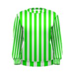 Vertical Stripes - White and Neon Green Women s Sweatshirt