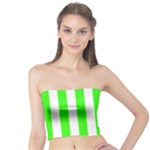Vertical Stripes - White and Neon Green Tube Top