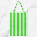 Vertical Stripes - White and Neon Green Classic Tote Bag