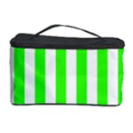 Vertical Stripes - White and Neon Green Cosmetic Storage Case