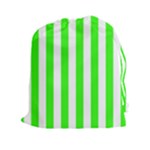 Vertical Stripes - White and Neon Green Drawstring Pouch (XXl)