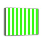 Vertical Stripes - White and Neon Green Deluxe Canvas 14  x 11  (Stretched)