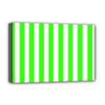 Vertical Stripes - White and Neon Green Deluxe Canvas 18  x 12  (Stretched)