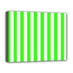 Vertical Stripes - White and Neon Green Deluxe Canvas 20  x 16  (Stretched)