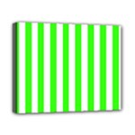 Vertical Stripes - White and Neon Green Canvas 10  x 8  (Stretched)