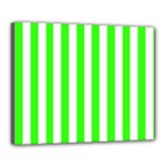 Vertical Stripes - White and Neon Green Canvas 20  x 16  (Stretched)