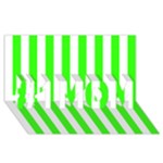 Vertical Stripes - White and Neon Green #1 MOM 3D Greeting Cards (8x4)
