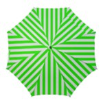 Vertical Stripes - White and Neon Green Golf Umbrella