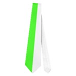 Vertical Stripes - White and Neon Green Necktie (One Side)