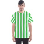 Vertical Stripes - White and Lime Green Men s Sport Mesh Tee