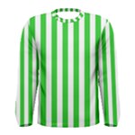 Vertical Stripes - White and Lime Green Men s Long Sleeve T-shirt