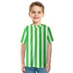 Vertical Stripes - White and Lime Green Kid s Sport Mesh Tee
