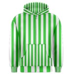 Vertical Stripes - White and Lime Green Men s Zipper Hoodie