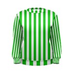 Vertical Stripes - White and Lime Green Women s Sweatshirt