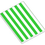 Vertical Stripes - White and Lime Green Large Memo Pads