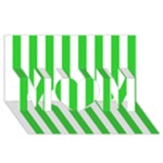 Vertical Stripes - White and Lime Green MOM 3D Greeting Card (8x4)