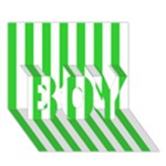 Vertical Stripes - White and Lime Green BOY 3D Greeting Card (7x5)