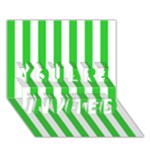 Vertical Stripes - White and Lime Green YOU ARE INVITED 3D Greeting Card (7x5)