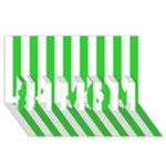 Vertical Stripes - White and Lime Green #1 MOM 3D Greeting Cards (8x4)