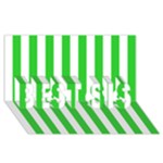 Vertical Stripes - White and Lime Green BEST SIS 3D Greeting Card (8x4)