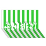 Vertical Stripes - White and Lime Green SORRY 3D Greeting Card (8x4)