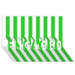 Vertical Stripes - White and Lime Green ENGAGED 3D Greeting Card (8x4)