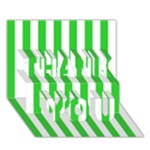 Vertical Stripes - White and Lime Green THANK YOU 3D Greeting Card (7x5)