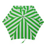 Vertical Stripes - White and Lime Green Mini Umbrella
