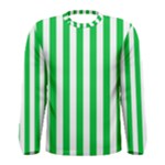 Vertical Stripes - White and Dark Pastel Green Men s Long Sleeve T-shirt