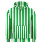Vertical Stripes - White and Dark Pastel Green Men s Zipper Hoodie