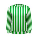 Vertical Stripes - White and Dark Pastel Green Women s Sweatshirt