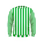 Vertical Stripes - White and Dark Pastel Green Kid s Sweatshirt