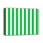 Vertical Stripes - White and Dark Pastel Green Deluxe Canvas 16  x 12  (Stretched)