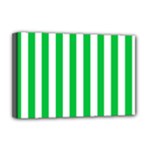 Vertical Stripes - White and Dark Pastel Green Deluxe Canvas 18  x 12  (Stretched)
