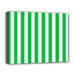 Vertical Stripes - White and Dark Pastel Green Deluxe Canvas 20  x 16  (Stretched)