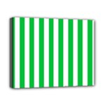 Vertical Stripes - White and Dark Pastel Green Canvas 10  x 8  (Stretched)