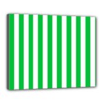 Vertical Stripes - White and Dark Pastel Green Canvas 20  x 16  (Stretched)