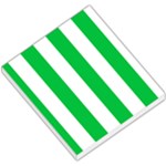 Vertical Stripes - White and Dark Pastel Green Small Memo Pads