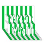 Vertical Stripes - White and Dark Pastel Green THANK YOU 3D Greeting Card (7x5)
