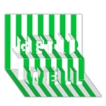 Vertical Stripes - White and Dark Pastel Green Get Well 3D Greeting Card (7x5)
