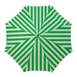 Vertical Stripes - White and Dark Pastel Green Golf Umbrella