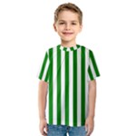 Vertical Stripes - White and Green Kid s Sport Mesh Tee