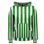 Vertical Stripes - White and Green Women s Pullover Hoodie