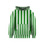 Vertical Stripes - White and Green Kid s Pullover Hoodie